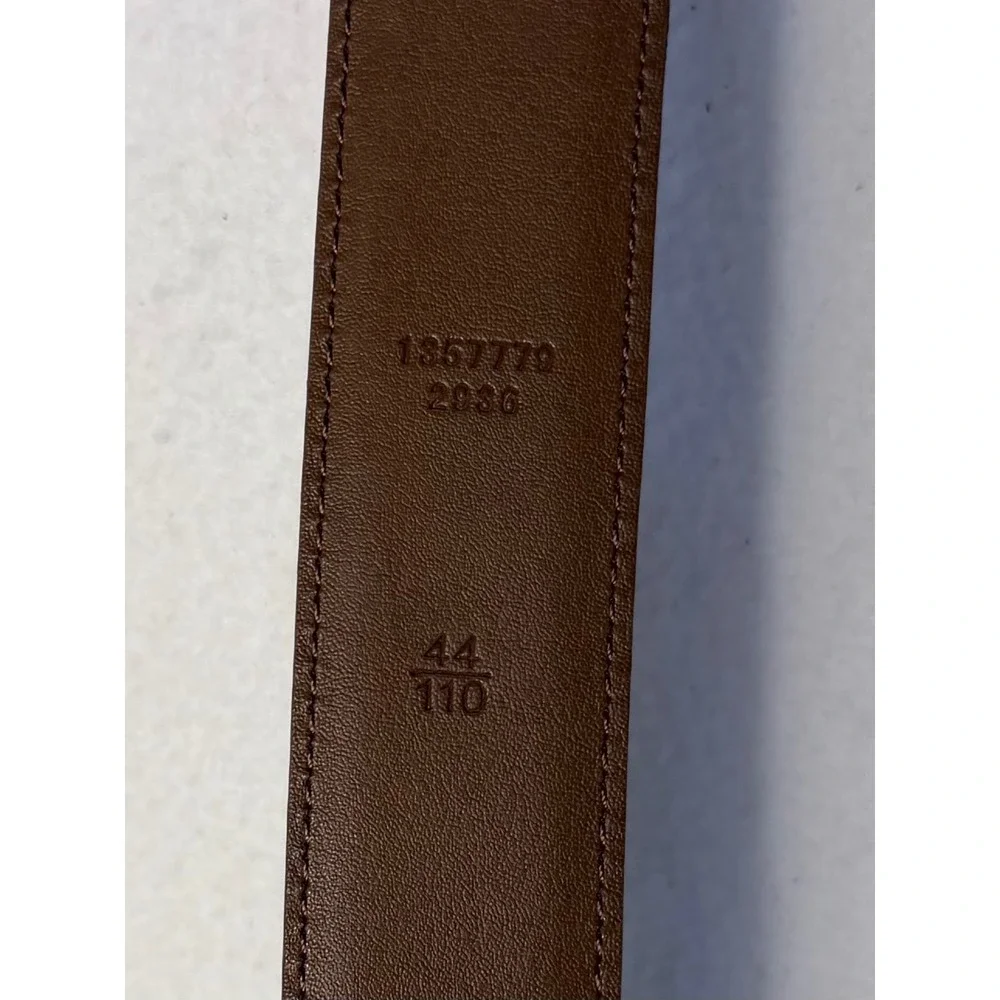 Chaps Mens Brown Genuine Leather Dress Belt Silver Buckle‎ Size 44 1357770 2936